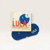 House of Holabox Lula self-warming eye mask in a festive blue starry pouch with a matching navy blue eye mask