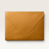 House of Holabox luxury gold foil greeting card envelope on a matching beige background