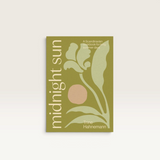 House of Holabox Midnight Sun cookbook featuring a green cover with a minimalist floral illustration and soft sun icon.