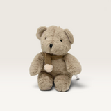 House of Holabox And the Little Dog Laughed Mini Prudence Bear in caramel plush with a knitted scarf and pom pom