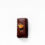 House of Holabox dark chocolate Orange Almond Truffle bar topped with tangy orange crystals and ginger pieces