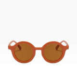 House of Holabox Little Drop kids sunglasses in burnt orange with round frames and UV400 protective acrylic lenses