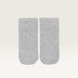 House of Holabox Toshi organic cotton baby ankle socks in a soft grey melange knit for infants aged 0-6 months