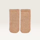 House of Holabox Toshi organic cotton baby ankle socks in a soft peach melange colour for infants aged 0-6 months.