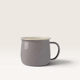 House of Holabox Argon Tableware 375ml pink and white enamel belly mug with a rustic finish