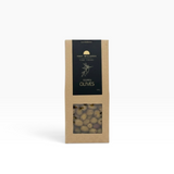 House of Holabox Port Willunga Fine Foods Fleurieu green olives in a 100g kraft paper pack with a black label.