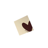 House of Holabox recycled paper greeting card with a dark brown heart and XOXO text on a cream background