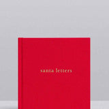 House of Holabox red fabric journal for Santa letters with gold embossed text, perfect for Christmas traditions.