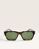 House of Holabox Ria square sunglasses in a classic tort acrylic frame with tinted category 3 lenses.