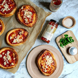 House of Holabox Yarra Valley Gourmet Foods roasted capsicum and chilli relish spread on baked flatbreads