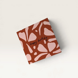 House of Holabox Salty Melon Prints birthday card with abstract pink and terracotta floral pattern on recycled paper