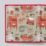 House of Holabox Santa Letters journal with a festive Christmas pattern featuring mailboxes, sleighs, and gifts.