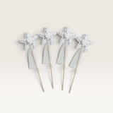 House of Holabox Alimrose silver star sequin wand with ribbons for imaginative dress-up play