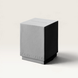 House of Holabox Solid State EDP cologne white textured square box packaging on a reflective black surface