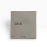 House of Holabox Somage 9 Spice Honey Fresh Chai 350g tea box with minimalist embossed circular design