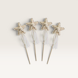 House of Holabox Alimrose star sequin wands with sparkling fabric and ribbon accents for imaginative dress-up play.