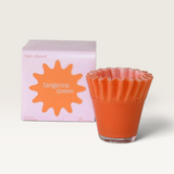 House of Holabox Ben David Tangerine Queen soy blend candle in a vibrant orange ruffled glass vessel with packaging