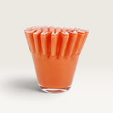House of Holabox Ben David Soy Kiki candle in Tangerine Queen featuring a decorative ruffled glass rim