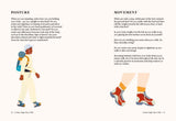 House of Holabox book pages titled Posture and Movement with illustrations of a person walking and colorful socks