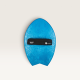 House of Holabox WAW BadFish sky blue recycled plastic bodysurfing handplane with adjustable black hand strap