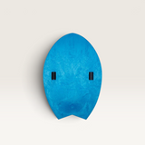 House of Holabox WAW BadFish sky blue recycled plastic bodysurfing handplane with adjustable hand strap
