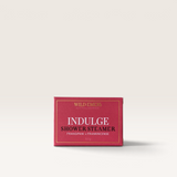 House of Holabox Wild Emery Indulge shower steamer in a red box with frangipani and frankincense scent
