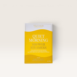 House of Holabox Wild Emery Quiet Morning shower steamer four pack in a yellow and white box for aromatherapy.