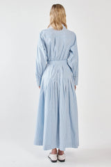 Christa Stripe Shirt Dress - Blue Choc Stripe