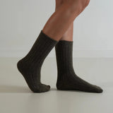 'Number Thirty-One' Ribbed Wool Cashmere Socks (assort colours)