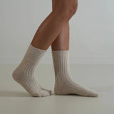 'Number Thirty-One' Ribbed Wool Cashmere Socks (assort colours)