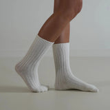 'Number Thirty-One' Ribbed Wool Cashmere Socks (assort colours)