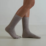 'Number Thirty-One' Ribbed Wool Cashmere Socks (assort colours)