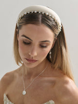 Isla Dainty Pearl Statement Headband-House of Holabox