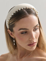 Isla Dainty Pearl Statement Headband-House of Holabox