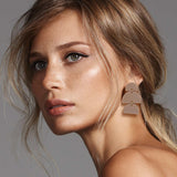 Izzy Dangle Earrings taupe matte acrylic hypoallergenic lightweight statement jewelry