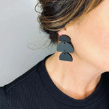 Izzy Dangle Earrings taupe matte finish hypoallergenic lightweight acrylic statement jewelry
