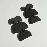 Izzy dangle earrings taupe acrylic matte finish hypoallergenic surgical steel posts lightweight statement jewelry