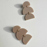 Izzy Dangle Earrings taupe matte acrylic lightweight hypoallergenic design