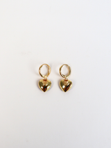 Jules Heart Red 18K Gold Plated Earrings-House of Holabox