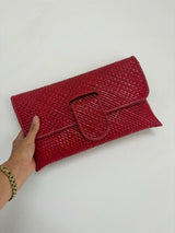 Kaya Rattan Clutch’s - Assorted Colours-Red-House of Holabox