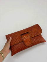 Kaya Rattan Clutch’s - Assorted Colours-Rust-House of Holabox