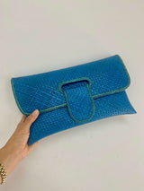 Kaya Rattan Clutch’s - Assorted Colours-Teal-House of Holabox