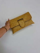 Kaya Rattan Clutch’s - Assorted Colours-Wheat-House of Holabox