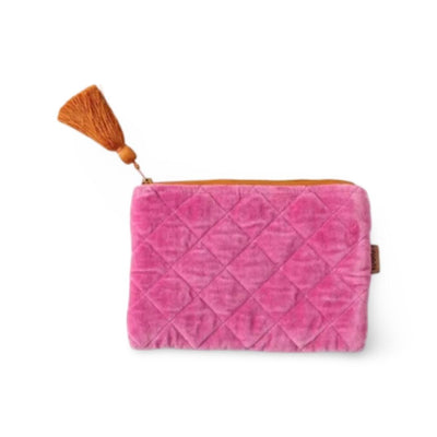Kip&Co Moss Velvet Cosmetics Purse – Pink