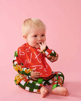 ‘Kip & Co’ Candy Cane Red Organic Cotton Bib-House of Holabox