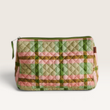 ‘Kip & Co’ Pistashio Tartan Quilted Toiletry Bags-Purse-House of Holabox