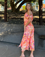 Kit Floral Satin Maxi Event Dress 