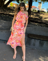 Kit Floral Satin Maxi Event Dress 