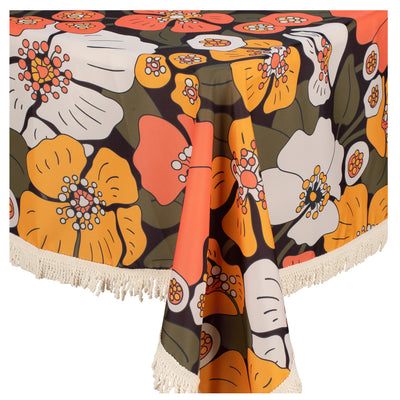 ‘Kollab’ Fringed Tablecloth – Petunia Petal