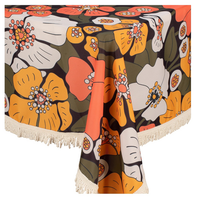 Kollab | Fringed Tablecloth – Petunia Petal